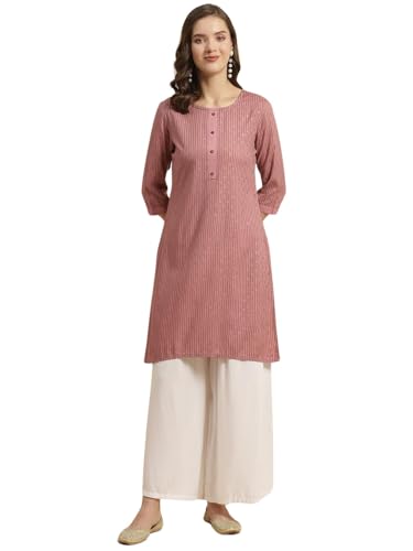 Image of rangita Women Rayon Straight Fit Knee Length Printed Straight Kurti | Kurta