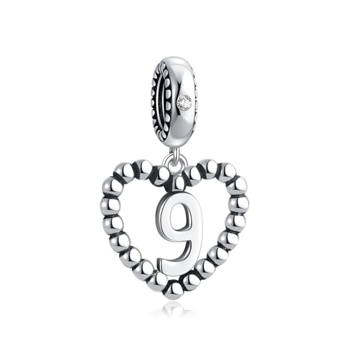 Image of 925 Sterling Silver Number Charm fits Pandora, Gift for Women
