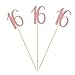 Rose Gold 16th Glitter Birthday Centerpiece Sticks, 12-Pack Number 16 Table Topper Anniversary Party Decorations