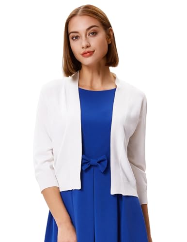 Image of GRACE KARIN Women Cardigan Sweaters Lightweight Knit Cropped Cardigans Trendy 3 /4 Sleeve Shrug Bolero S-3XL