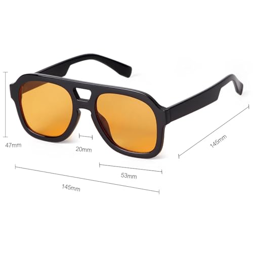 Lunettes de soleil au design géométrique double pont et nuances de verres protecteurs