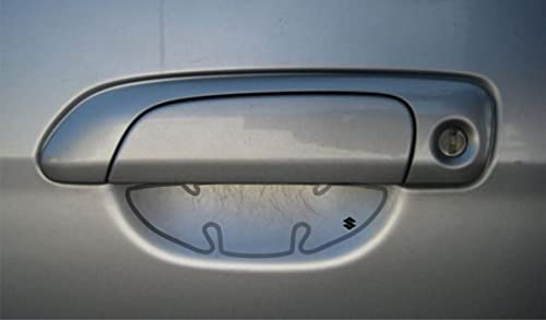 Image of BFRC 3D Gel Finish Car Door Transparent Handle Cup Scratch Guard Sticker Universal for Specific Brand (Pack of 4) (MRDRVAR) (Alto WAGONR MARUTI800)