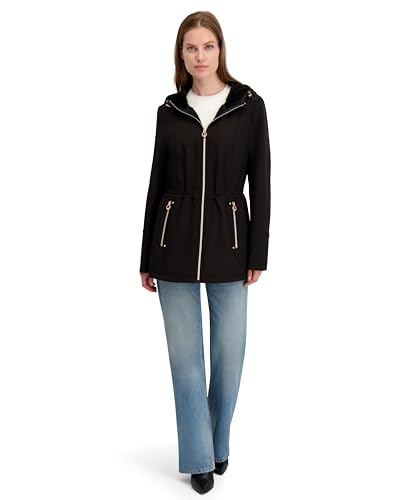 Laundry by Shelli Segal Women's Standard Lightweight Softshell Jacket–Transitional Coat Wind & Water-Resistant, Black