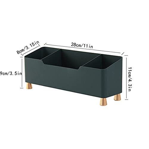 Boîte de rangement de bureau en fer noir à 3 compartiments pour télécommandes - 3