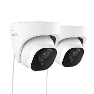 Reolink PoE Überwachungskamera 5MP Super HD mit Personen-/Fahrzeugerkennung, IP-Kamera mit microSD-Kartenslot, Audio, IP67 Wasserdicht, 30m IR Nachtsicht, RLC-520A 2 Stück