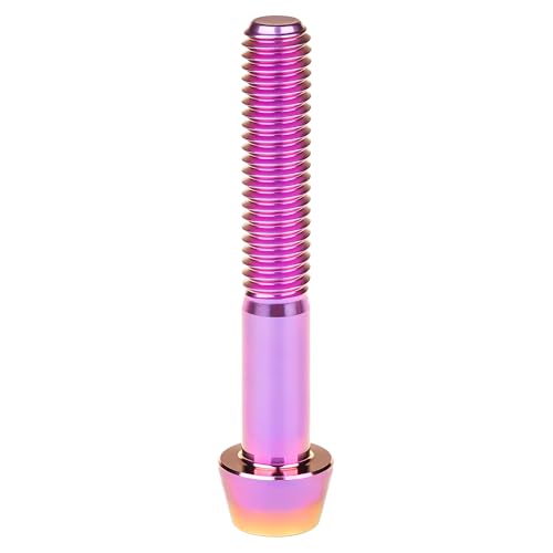Image of Titanium Ti Bolt M5x9 16 18 20 25 30 35 40 45 50 55 60mm Tapered Head Screws Pack of 4 (M5x40mm, Purple Gold)