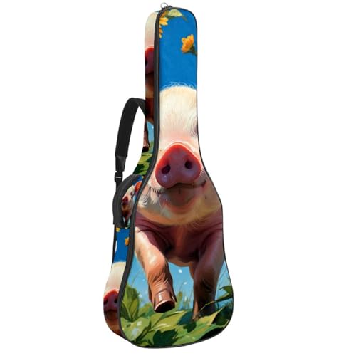 Sac de guitare acoustique 40 pouces étanche motif cochon