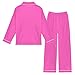 ODAWA Button-Down Satin Pajama Sets Fashion Pink 2 Piece Lounge Sets 7-8Y