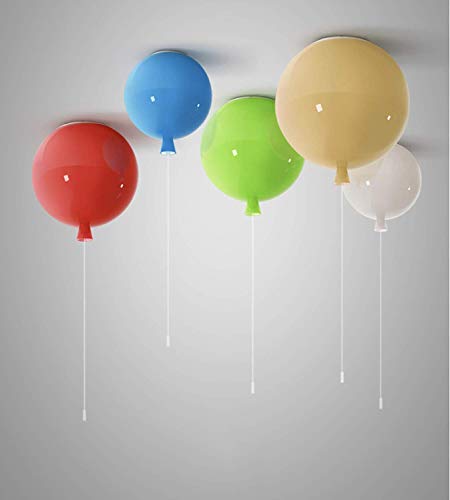 Preisvergleich Produktbild Bunte Ballon-Deckenleuchte Einfache moderne Deckenleuchte, dekorativer Kinderzimmer-Kronleuchter für Jungen, Mädchen, 25 cm Durchmesser, mit modernem minimalistischem 5-W-Glühbirnen-Kronleuchter