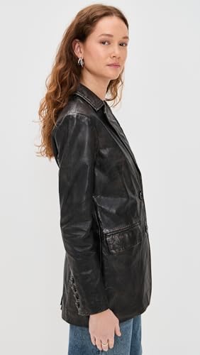 Avec Les Filles Women's Genuine Leather Oversized Blazer4