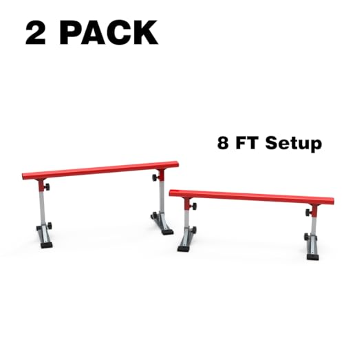 Image of FreshPark Professional Solid Grind Rail - Height Adjustability: 13 inch - 19 inch H - Portable, Extendable, Durable Skatepark