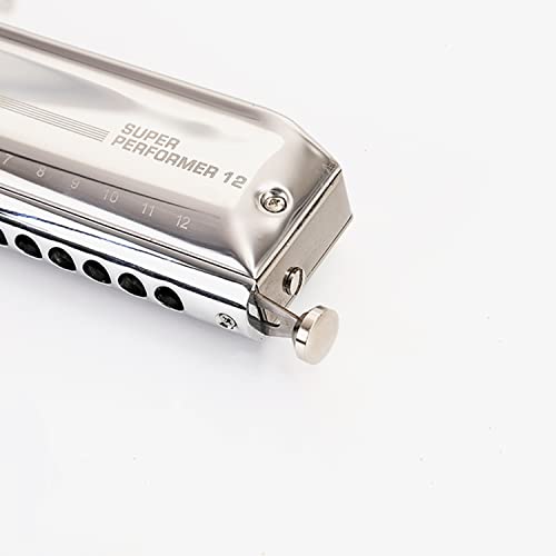 MEIeynt Harmonica chromatique Professionnel 12 Trous 48 tonalités de C avec étui et Chiffon de Nettoyage pour Joueur… - Les Beatles, Paul McCartney, John Lennon, RIngo Starr, George Harrison MEIeynt Harmonica chromatique Professionnel 12 Trous 48 tonalités de C avec étui et Chiffon de Nettoyage pour Joueur… – Image 4