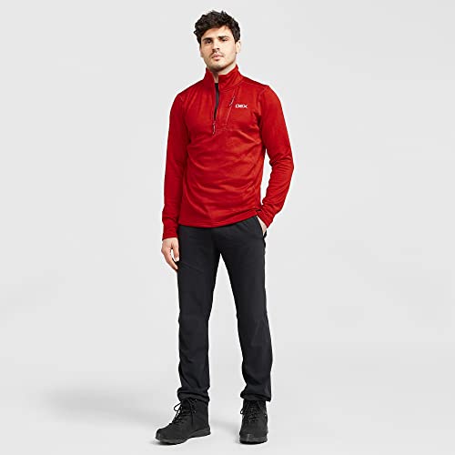 OEX Men's Basalt Alpine Half Zip Long Sleeve Top with Zipped Chest Pocket & Thumb Loops, Lightweight & Breathable Baselayer (UK, Alpha, L, Regular, Regular, Red) - Image 3