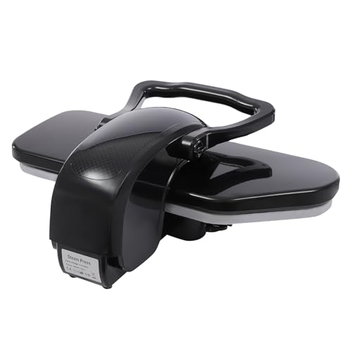 Intelligent Steam Press, Digital Steam Press with 5 Fabric Settings, 1600W Steam Iron Press Digital with Touch Screen for Clothes, Sheets, Nylon, Silk, Wool, Cotton, Overheating Protection (Black)