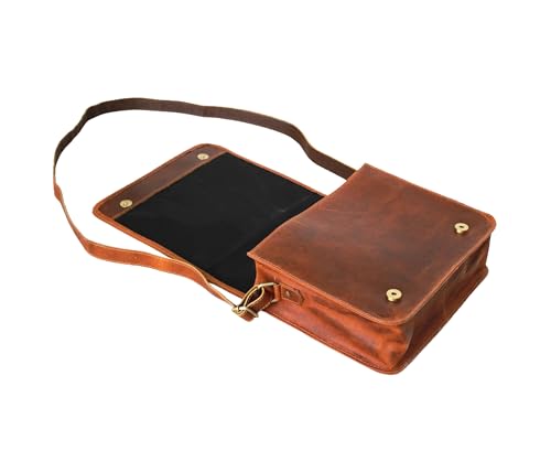 leather messenger bag laptop case office briefcase gift for men computer distressed shoulder bag3