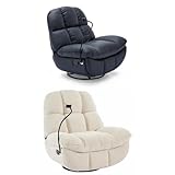 More4Homes CHICAGO SWIVEL & ROCKER MANUAL RECLINER CHAIR FAUX LEATHER BLACK