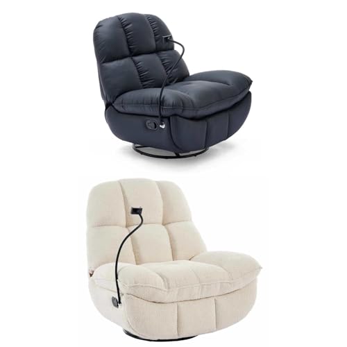 More4Homes CHICAGO SWIVEL & ROCKER MANUAL RECLINER CHAIR FAUX LEATHER BLACK
