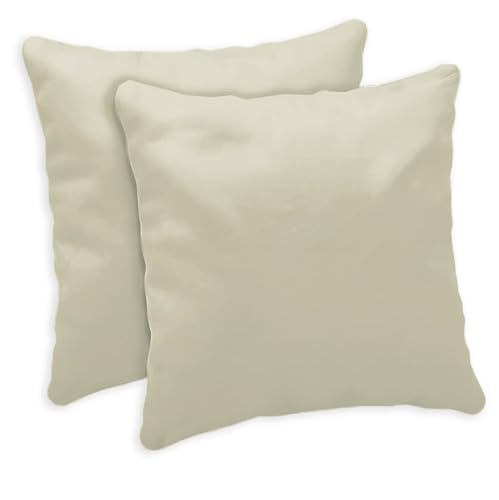 Giovanni Dolcinotti | Juego de 2 Fundas de Cojines para sofá de 50 x 50 cm – Fundas Decorativas – 100% algodón – Fundas con Cremallera Oculta – Crema – Modelo Atlanta