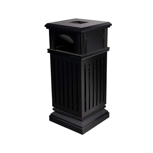 Poubelles carrées en fer pour l'extérieur parfaites pour terrasses d'hôtel et commerces