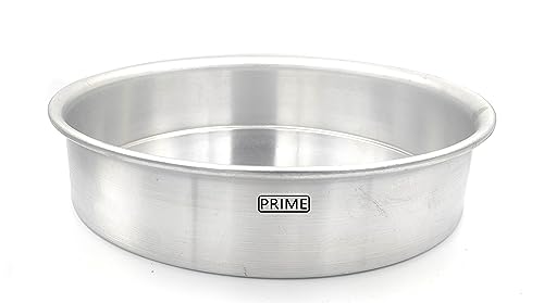 Image of Prime Bakers and Moulders Round Aluminum Baking Cake Pan /Mould For Oven (8 Inch), Silver