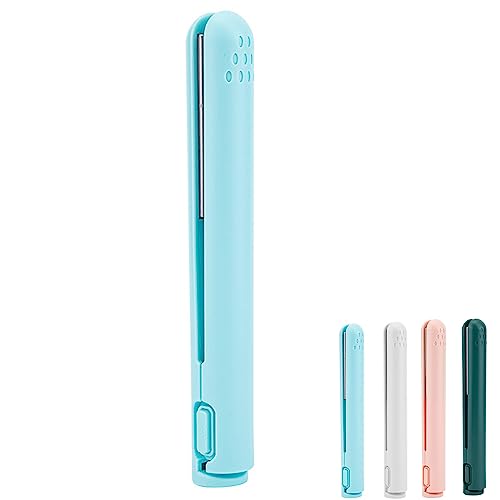 Mini Fer à Boucler Polyvalent, Dual-purpose Curling Iron, Mini Lisseur et Bigoudi 2 En 1, Mini-baguette en céramique rechargeable USB,Fer à boucler sans fil...