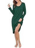 Chemise de Nuit Longue: Cette robe de nuit femme hiver ample est continue, arrive jusqu'au mollet et couvre entièrement votre corps. Elle vous tient chaud sans surchauffer, ce qui vous permet de sortir à la porte ou de faire une promenade à tout moment sans être gêné.