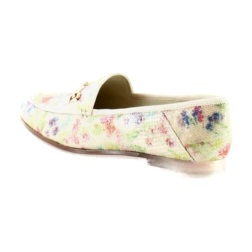 Image of Sam Edelman Loraine Sunflower Multi Almond Toe Slip On Heeled Dress Wide Loafers