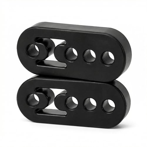 QWORK® 2 Stück Auto Auspuff Aufhänger 4 Loch Universal Gummi Auspuff Halterung Schalldämpfer für Meisten Auto