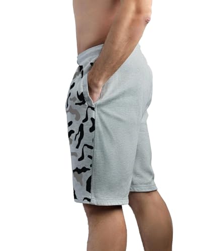 Image of hotfits Men's Cotton Regular Shorts - Workout, Gym, Running, Yoga and Sports Shorts - Camouflage Printed