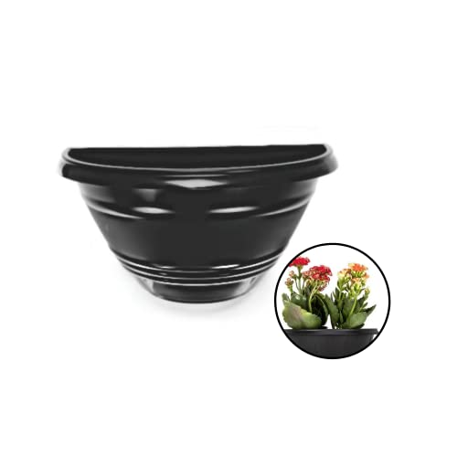 Kit 24 Vaso Meia Lua Preto Jardim Vertical 1 Litro Cor:Preto