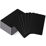 Blank Metal Business Cards Thickness 0.8 mm Stainless Steel Cards Laser Engraving Cards for House Office Customer DIY Gift Plate Cards, 86 x 54 mm, Black (30 Pcs)