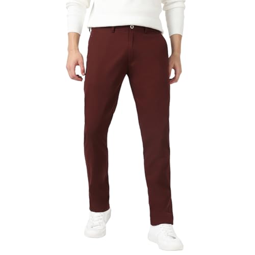 Image of Urbano Fashion Men's Cotton Light Weight Non-Stretch Slim Fit Casual Trousers