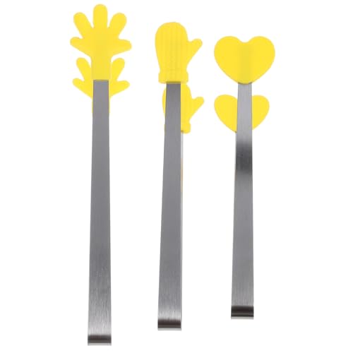 Unomor 3Pcs Food Tongs Non Slip Serving Tongs for Salad Sugar Cubes and with Creative Designs for Home and Camping Use