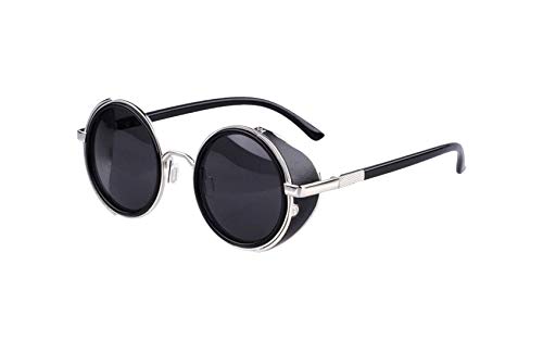 Arctic Star 80's Style Vintage Style Inspired Classic Round Sunglasses Very Popular (Silver frame)
