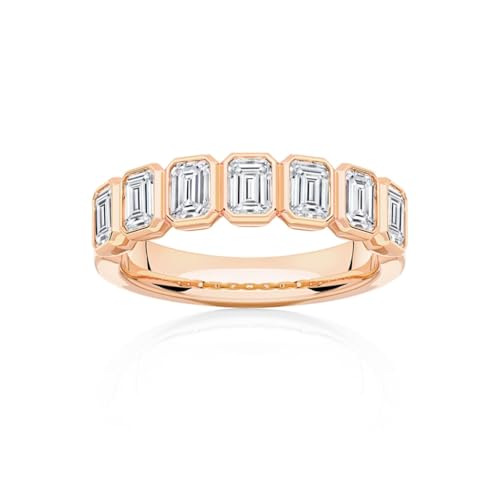 14k Gold Finish 2.20 Ctw Emerald Cut White Diamond Engagement Wedding Band Ring