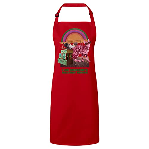 Tablier cuisine premium rouge chat vintage parfait pour vos moments de partage en famille