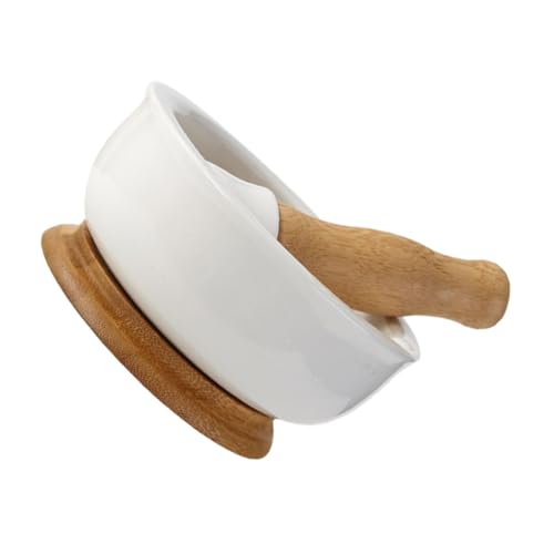 SOLUSTRE Baby Food Grinding Bowl Ceramic Bowl Lid Versatile Kitchen Tool for Mashing Garlic Pounder Spice Grinder Healthy Cooking
