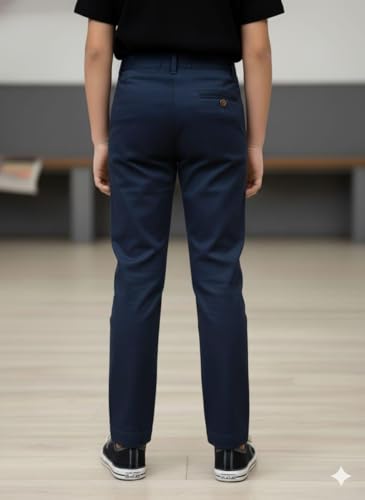 Image of A.T.U.N. (ALL THINGS UBER NICE) Boys Regular Fit Formal Chinos | Smart School & Occasion Wear Bottoms | Smooth, Comfortable & Tailored Look Pants