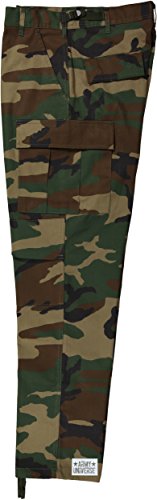 Mens Woodland Camo Cargo Military BDU Pants with Pin (W 31-35 - I 32.5-35.5) M Long