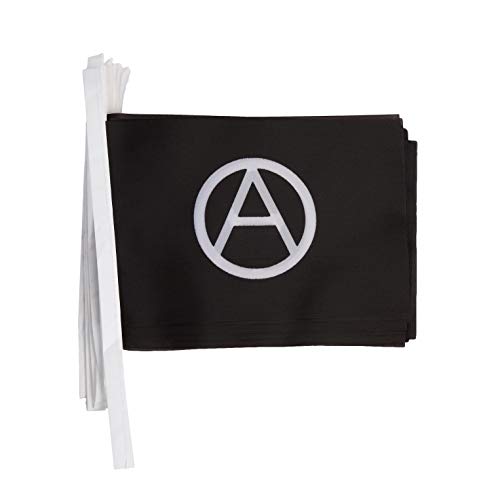 Image of AZ FLAG Anarchy 6 meters BUNTING Flag 20 flags 9'' x 6'' - Arnachism Movement STRING flags 15 x 21 cm