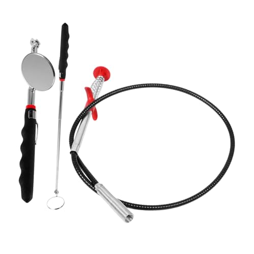 Unomor Inspection Mirror for Mechanic Telescoping Magnetic Pickup Tool Reacher for Automotive Vehicle DIY