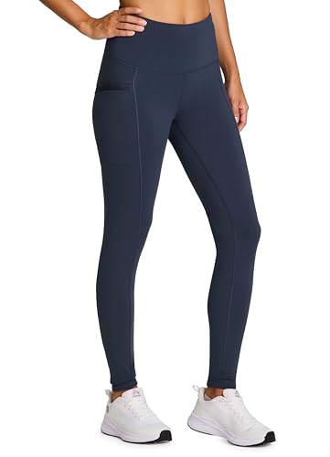 Avalanche Women's Winter Hiking Leggings, High Waist Full Length Fleece Lined Legging Fleece Yoga Pants with Pockets