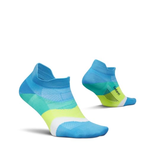 Image of Feetures Elite Ultra Light No Show Tab Ankle Socks - Sport Sock with Targeted Compression - Arctic Blue, Large (1 Pair)
