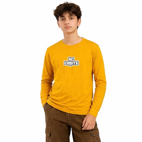 Image of Boys' Graphic T-Shirts - Full Sleeve Crewneck Tee with Vibrant NO Limits Print, Soft for Summer