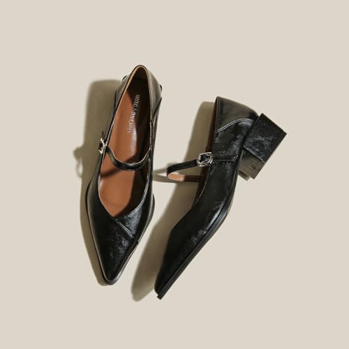 Women's Pointed Toe Block Heel Pumps Chunky Heel Slip On Work Party Dress Shoes2