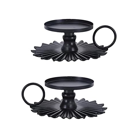 Retro Mental Candle Holders Set of 2 Iron Decorative Candlestick Holder for Christmas Halloween Wedding Church Decor Cover