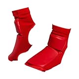 Menolana Boxing Foot Protector Gear, Muay Thai Foot Gear, Elastic Feet Guard Ankle Pads for Kicking Punch Bag Wrestling Grappling, Red, S
