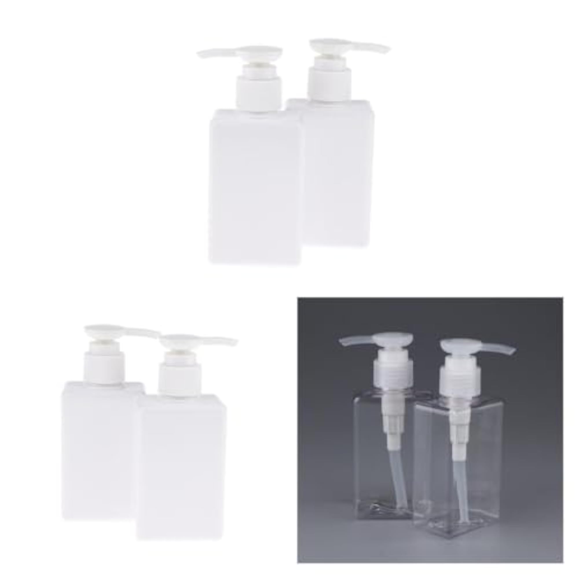 6Pcs 150ml PET Empty Flat Press Pump Bottles Containers for Shampoo Emulsion