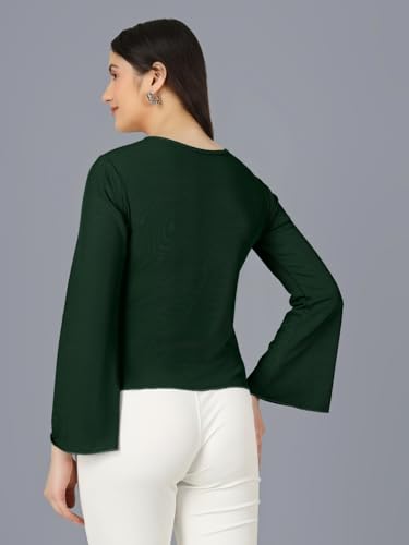Image of Plus Size Women Top Bell Sleeve | Casual Top for Women Full Sleeve