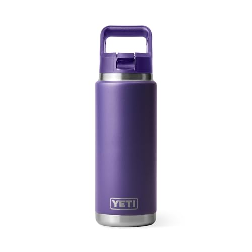 Image of YETI Rambler 26 oz Bottle, Vacuum Insulated, Stainless Steel with Color Matching Straw Cap